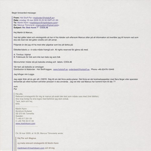 bob hund – Tinnitus I Hjärtat